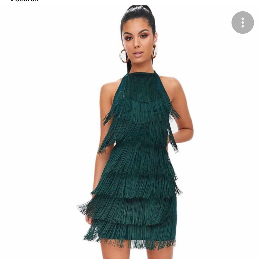 Pretty Little Thing Green Tassel Dress